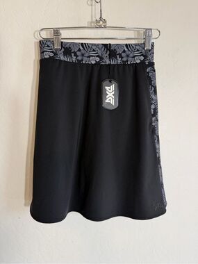 NWT PXG Women's Aloha Flare Skirt Golf Skort Black Tropical Floral XS